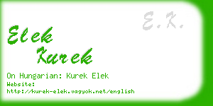 elek kurek business card